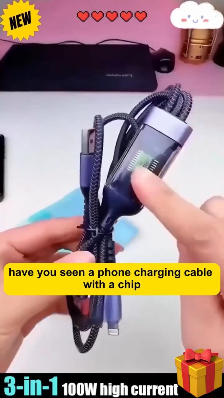 Transparent Luminous Super Fast Charging 3-in-1 Data Cable