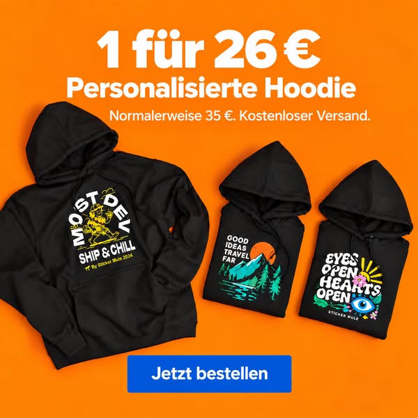 1 personalisierter Hoodie für 26 €