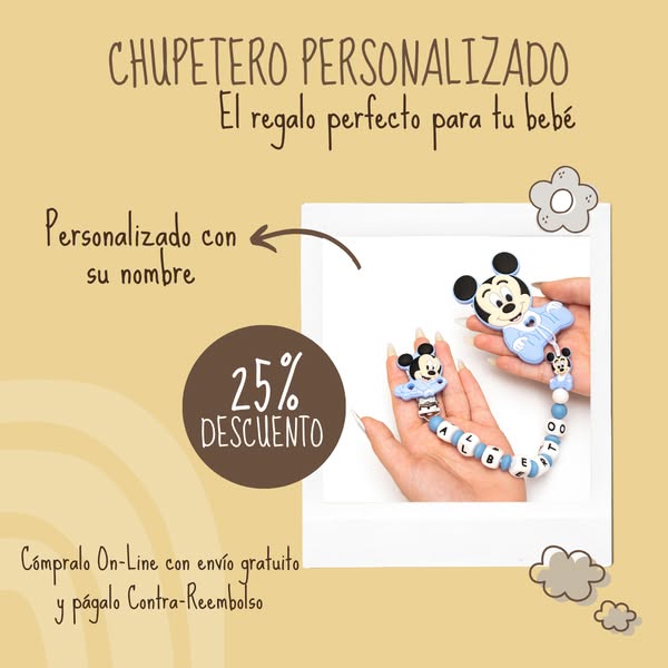 Tu bebé se merece lo mejor, regálale un chupetero personalizado.