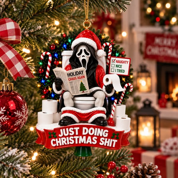 Ghostface Just Doing Christmas Shit Ornament