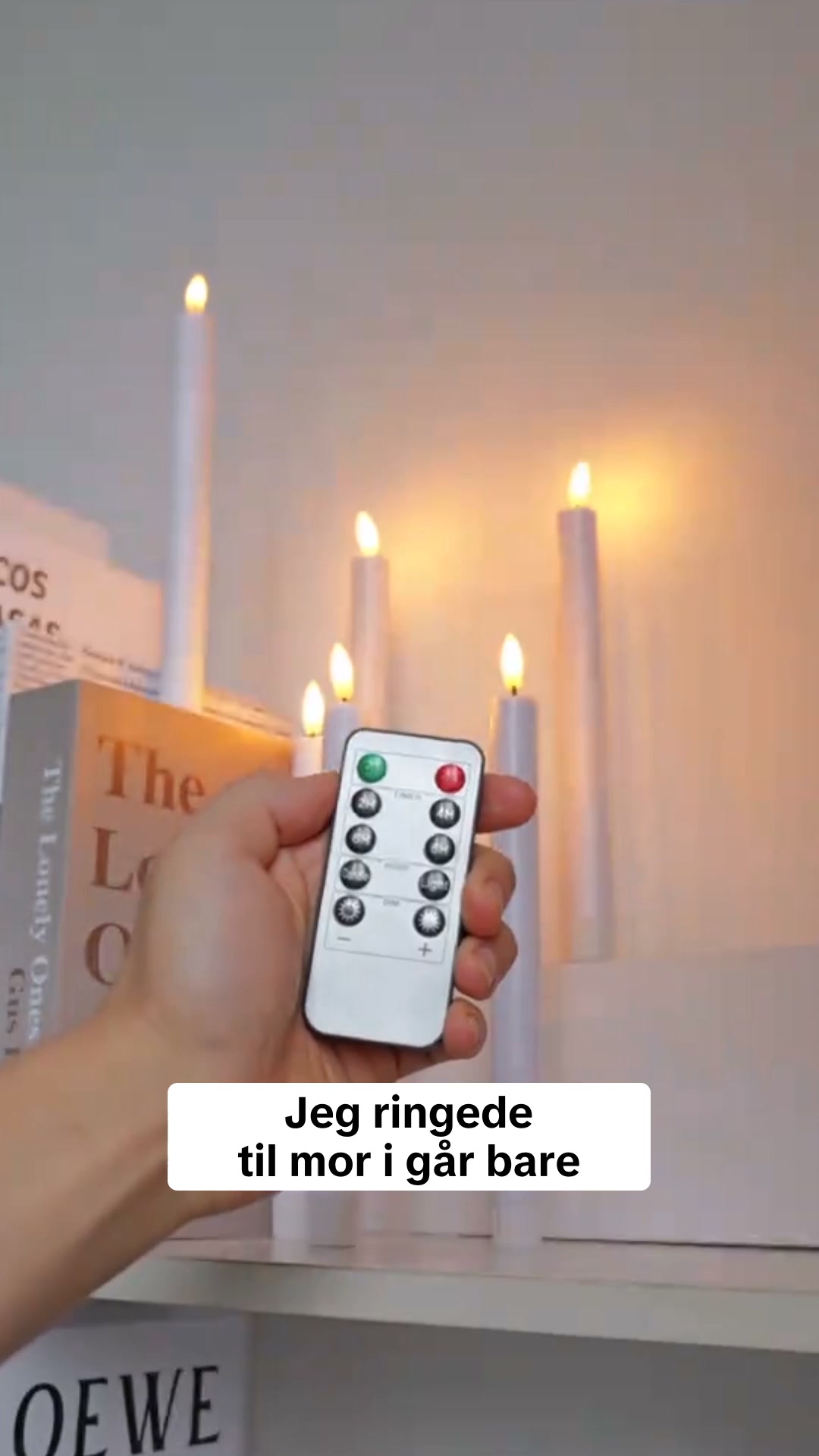 Kronelys, der oplades. Ikke skiftes.