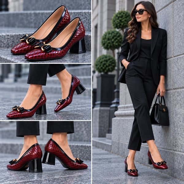 Rosalie Quilted Bow Heel