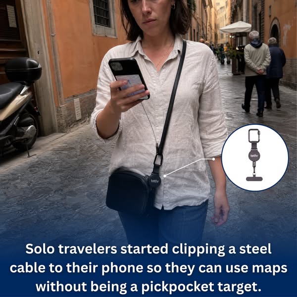 The steel cable for travelers who use their phone.