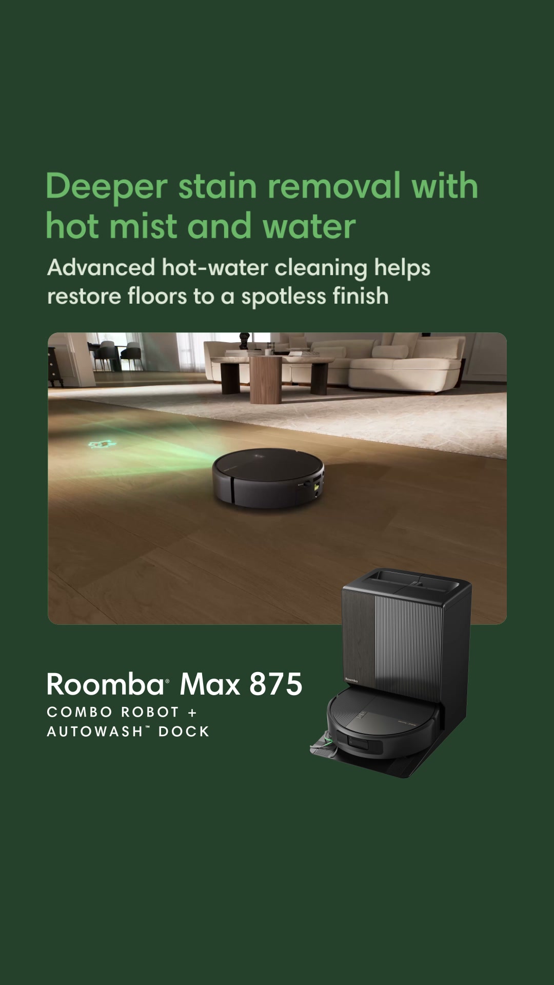 Roomba® Max 875 Combo Robot + AutoWash™ Dock