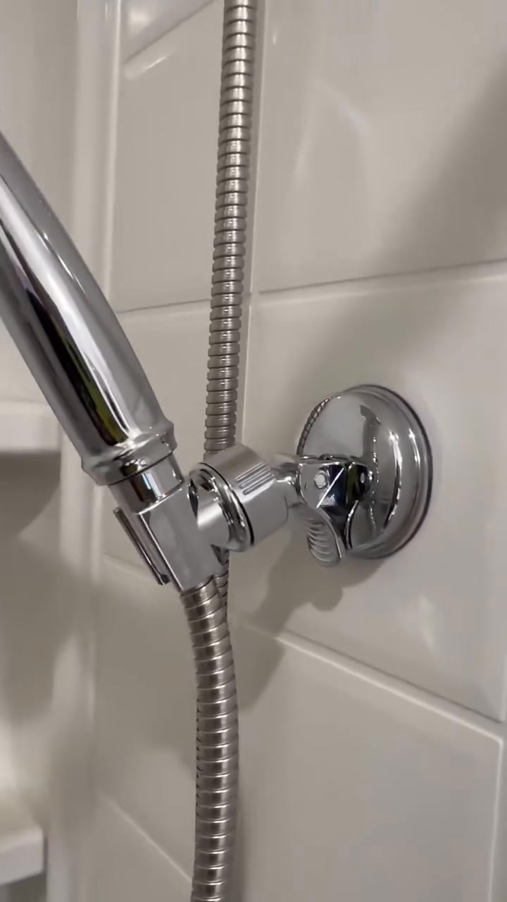 2pcs Adjustable Shower Head Holders Removable Suction Cup Shower Head Bracket No Drill Shower Head Bracket