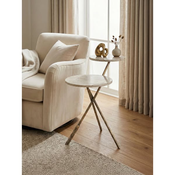 Zephyr Marble Top Side Table