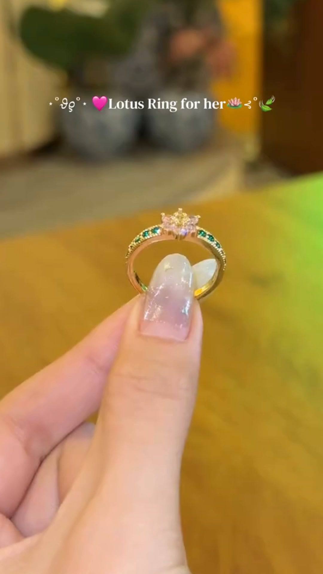 Colorful Floral Adjustable Ring