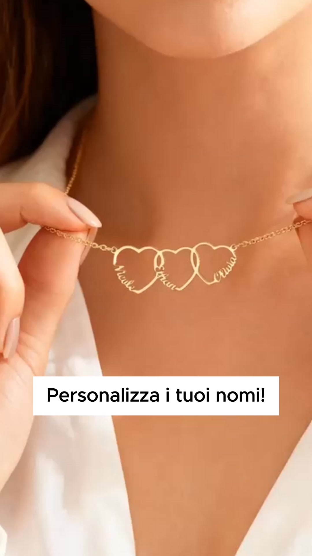 Collana personalizzata con ciondolo a forma di cuore con nome