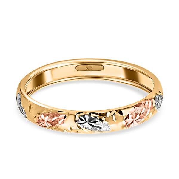 £179.99 | 9K Yellow Gold Diamond Cut Wedding Band Ring