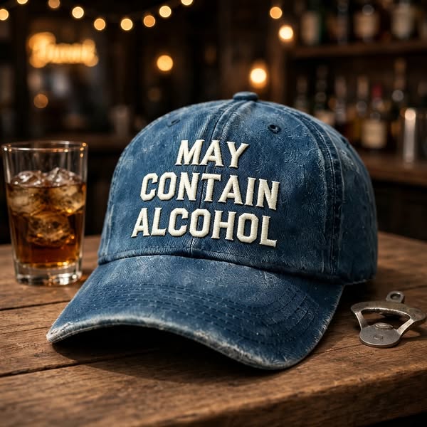 May Contain Alcohol Embroidery Cap
