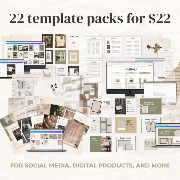 Get 22 template packs for only $22 | Save 93%