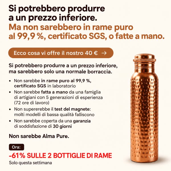Puro rame. Garanzia a vita. Spedizione gratuita. Alma Pure™: l’investimento benessere che meriti.