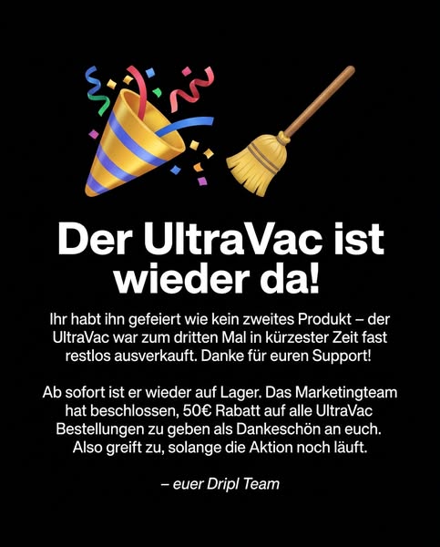50€ Rabatt auf den Dripl UltraVac