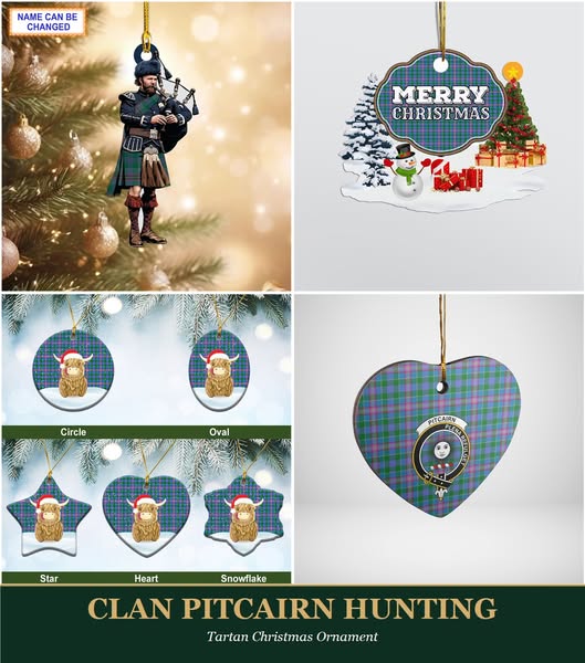 Clan Pitcairn Hunting Tartan Ornaments