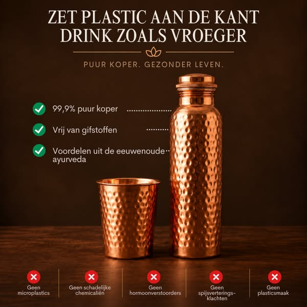 DUO-AANBIEDING – 50% KORTING | Levenslange garantie • Gratis verzending in Nederland • 99,88% zuiver koperen waterfle