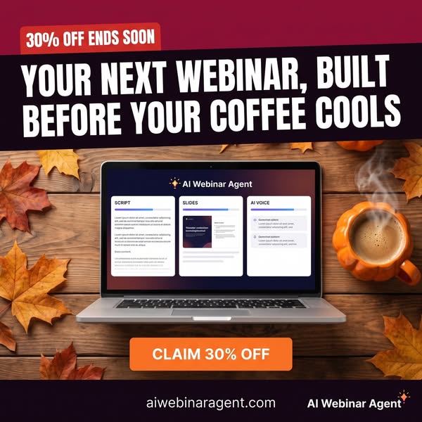 AI Webinar Agent Halloween Sale: 30% Off