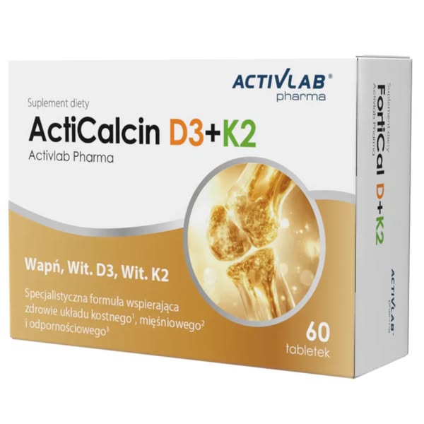 Activlab Pharma ActiCalcin Wapń + Witamina D3+K2 - 60 tabletek