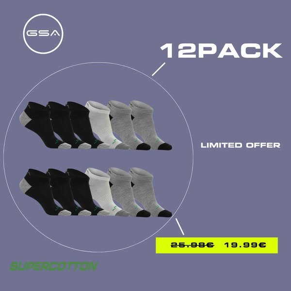 12 Ζευγάρια Κάλτσες 19,99€