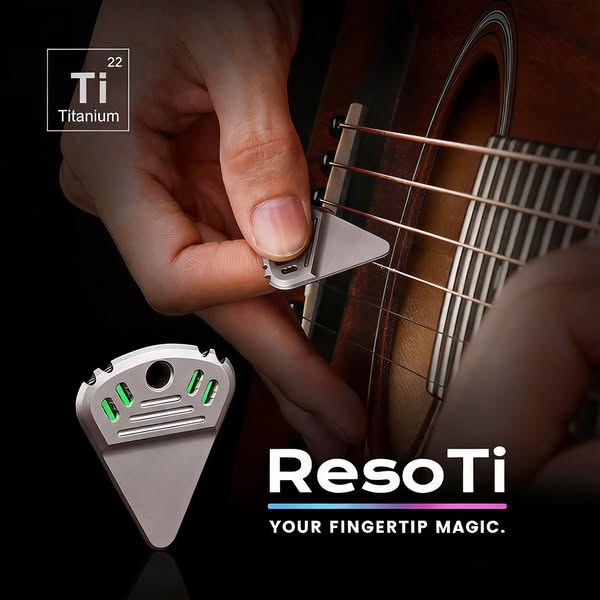 Titanium Guitar Pick with Sweat-Activated Grip