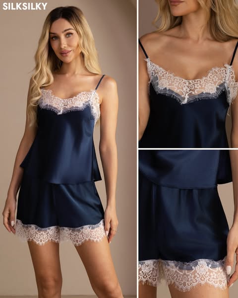 100% Pure Mulberry Silk Camisole Set