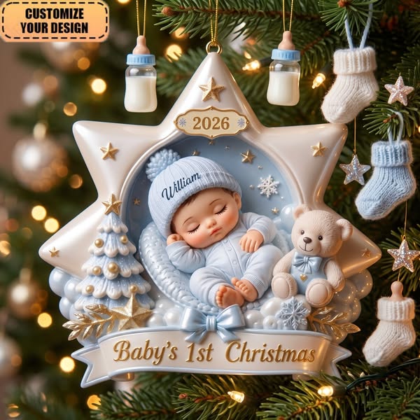 Baby's First Christmas 2026 Acrylic Ornament, Newborn Gift