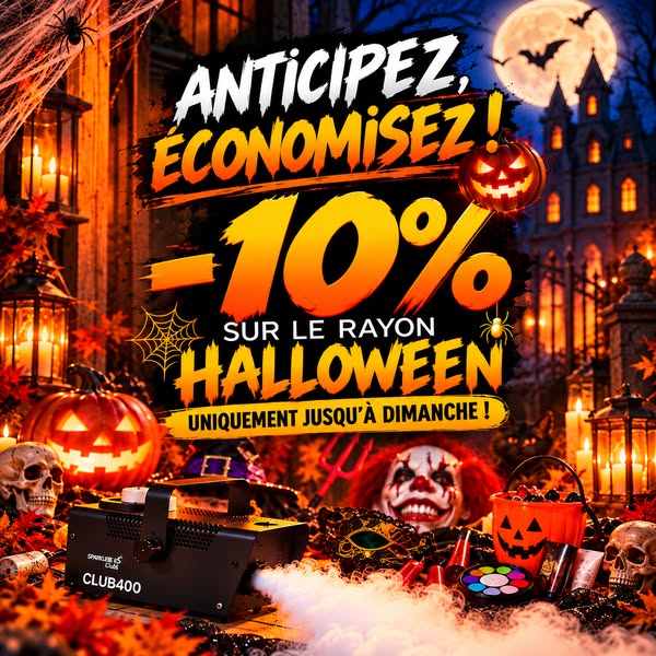 Offre Flash -15% Halloween jusqu'à dimanche