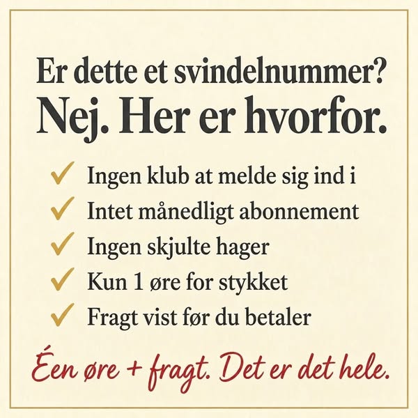 GRATIS – du betaler blot forsendelsen