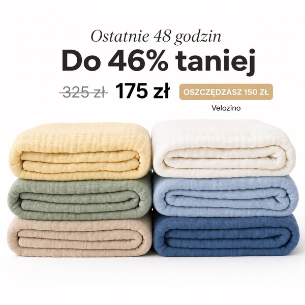Koc muślinowy z bawełny