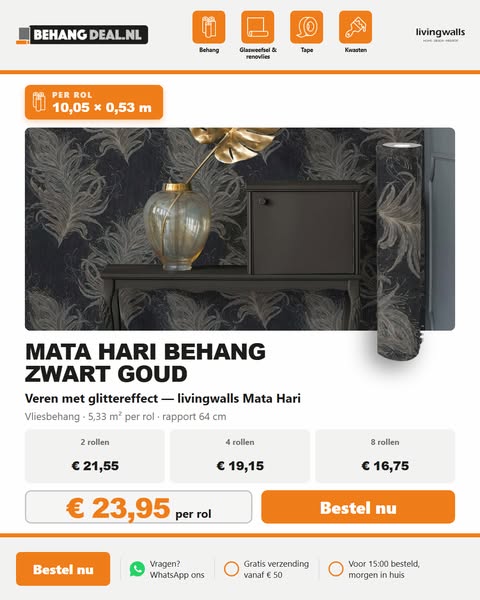 Mata Hari veren behang – € 4,50 per m²