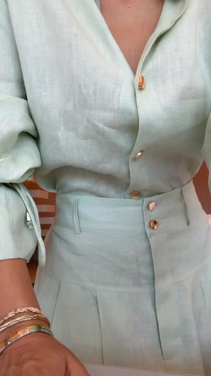 Elegant Flare-Sleeve Skirt Set