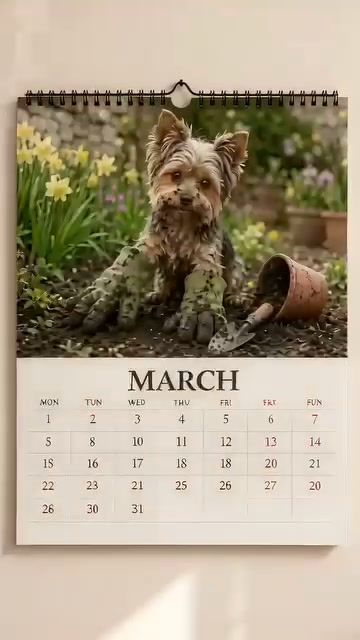 2027 Funny Yorkshire Terrier Wall Calendar