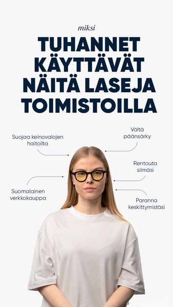 Toimistotyön "suojalasit"