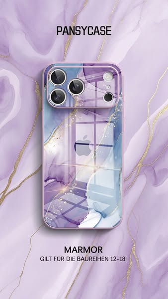 iPhone Marmor Gehärtetes Glas Handyhülle