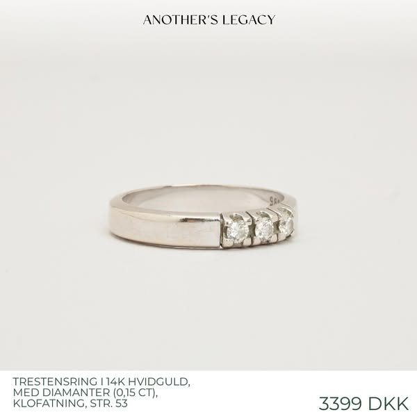 Alliance solitaire ring i 14K hvidguld
