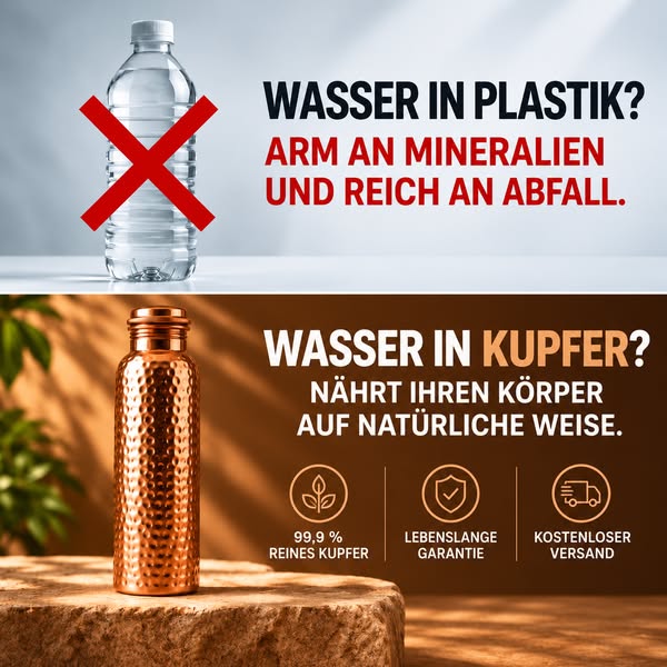 Reines Kupfer. Lebenslange Garantie. Kostenlose Lieferung. Alma Pure™: die Wellness-Investition, die du verdienst.