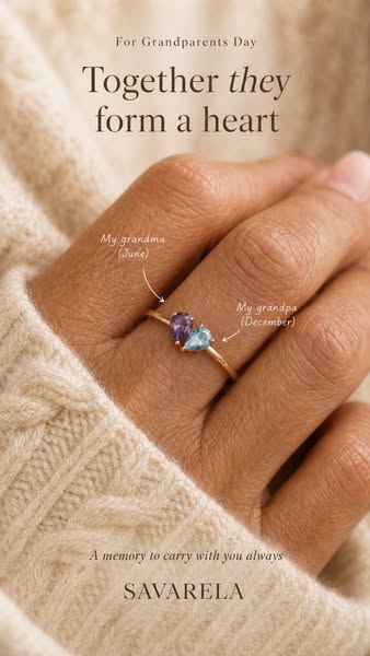 Two birthstones, one heart, one bond