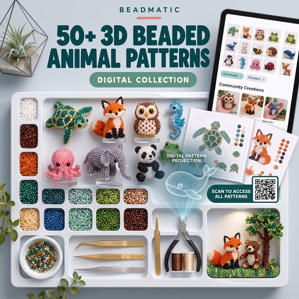 50+ 3D Beaded Animal Patterns