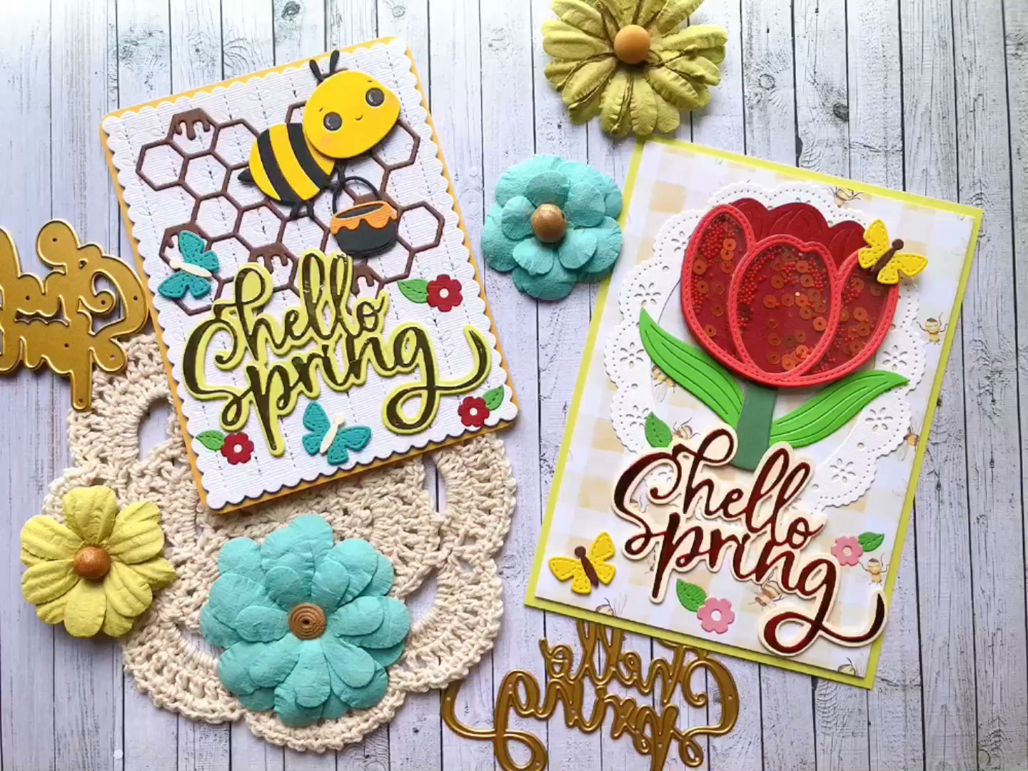 "Hello Spring" Words Metal Cutting Dies