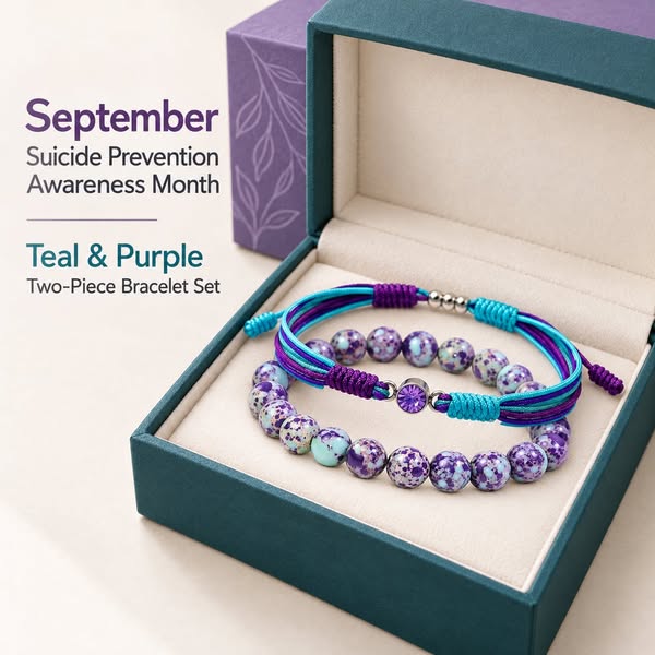 Teal & Purple Awareness Bracelet Set