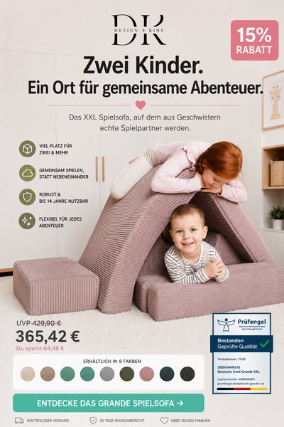 Das XXL-Spielsofa für Kinder bis 14 Jahre