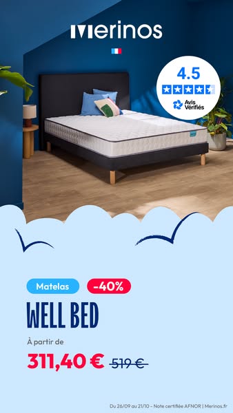 40% sur votre matelas