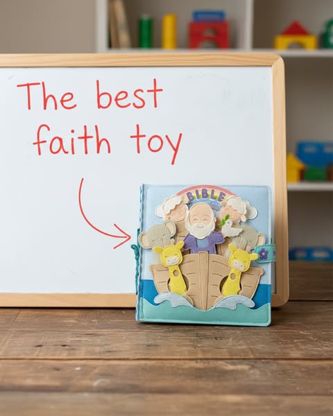 Bible Quiet Book Gift for Christian Families Handmade Educational Faith Based Learning Toy for Fine Motor Skills