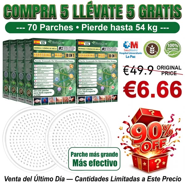 Fabricado en España • Pago contra reembolso • Envío rápido en 24h • Hasta un 80% de descuento solo hoy • 181 días de garantía