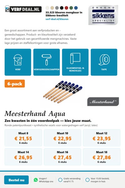 Kwasten voor watergedragen verf - vanaf € 21,55