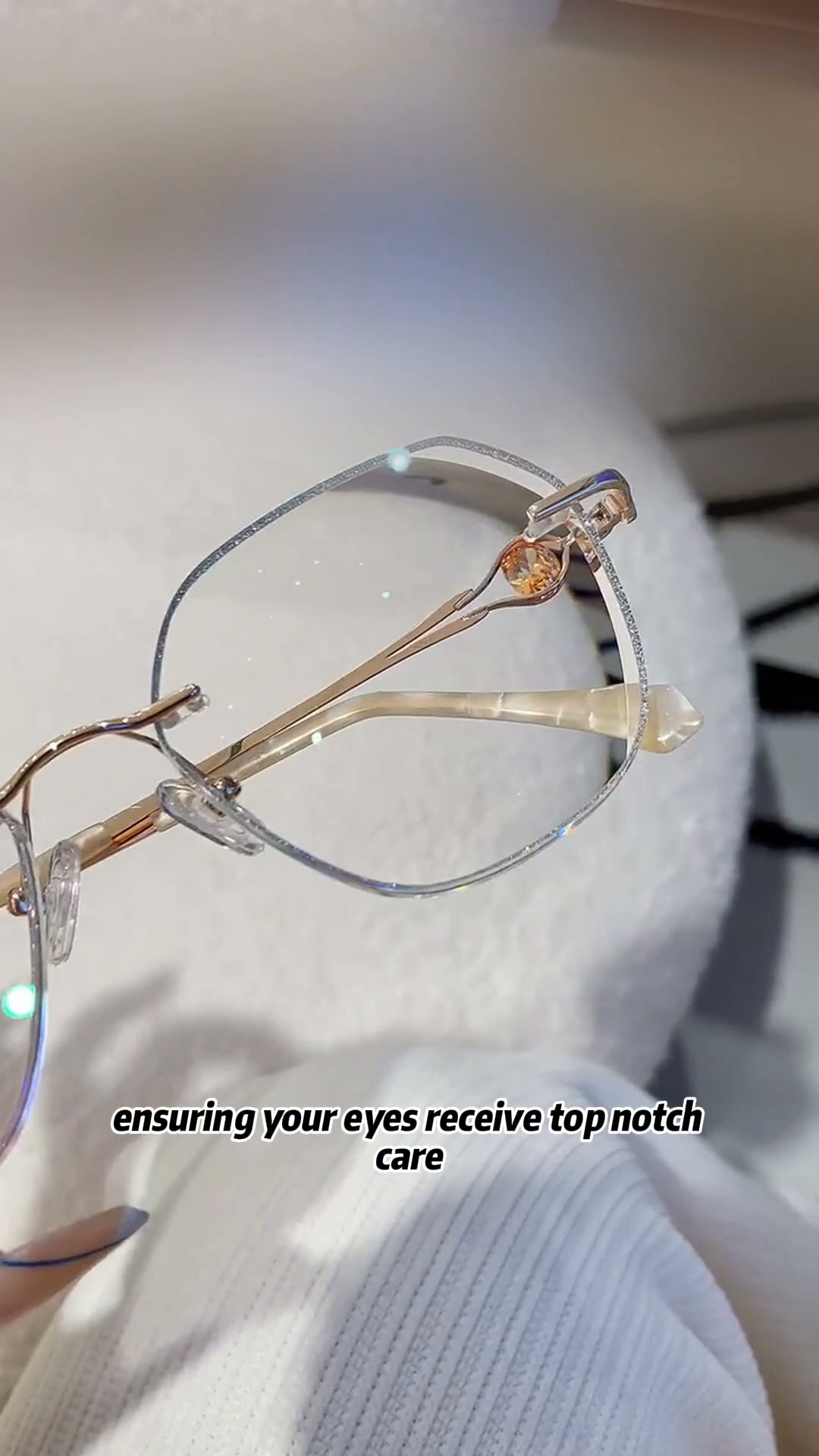WOMEN'S DIAMOND RIMLESS ANTI-BLUE LIGHT PRESBYOPIA GLASSES