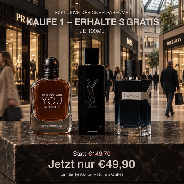 Nur noch kurze Zeit: 1 bezahlen – 3 Düfte erhalten