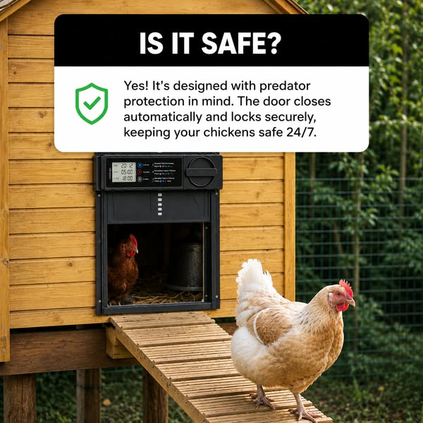 Automatic Locking. Safer Chickens.