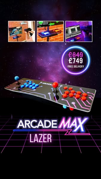 £749.00 | ArcadeMAX Lazer Light Gun Internet Enabled TV Console