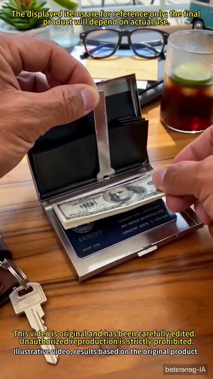 Ultra‑Slim RFID‑Blocking Stainless Steel Card Holder