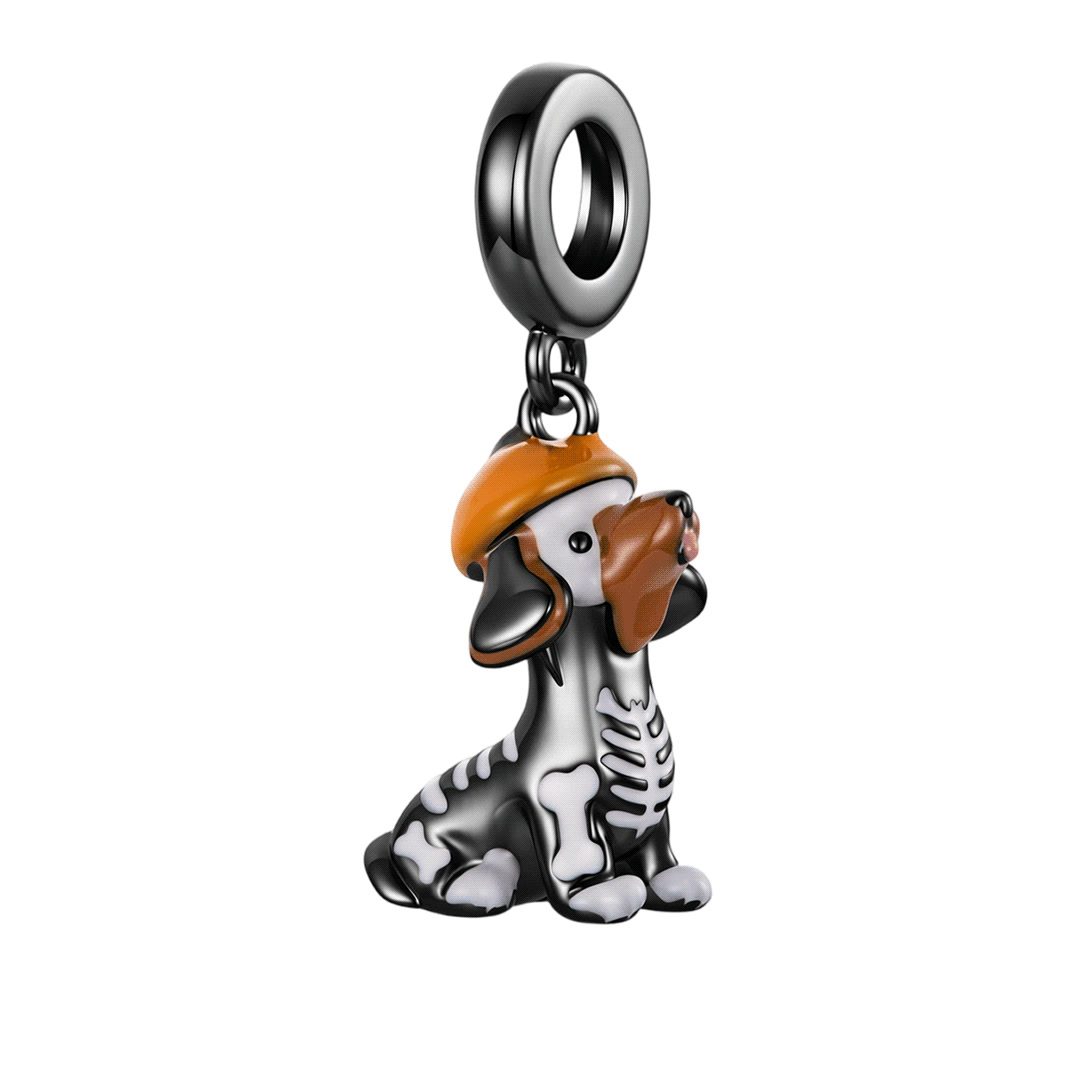 Gnoce New Halloween Skeleton Dachshund Charm